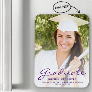 Íman Anúncio de Graduação Rolo Púrpura de Foto 2025