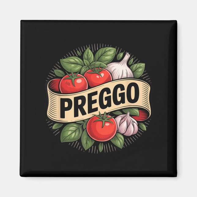 Íman Anúncio de Gravidez Molho de Pasta Prego Divertido (Frente)
