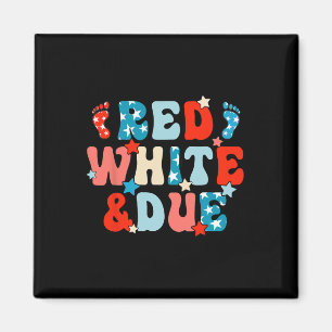 Íman Anúncio de Gravidez Vermelho Branco e Devido 4 de 