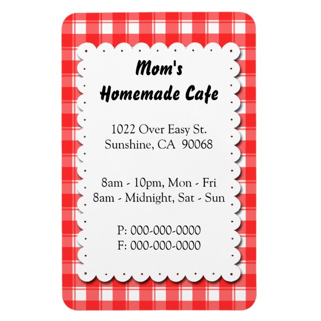 Íman Anúncio de Ímã Personalizado para Restaurante Xadr (Vertical)
