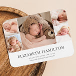 Íman Anúncio de nascimento de bebê Foto legante<br><div class="desc">O anúncio de nascimento elegante tem 5 fotos.</div>