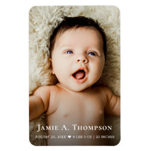 Íman Anúncio de Nascimento de Bebê Foto Personalizado
