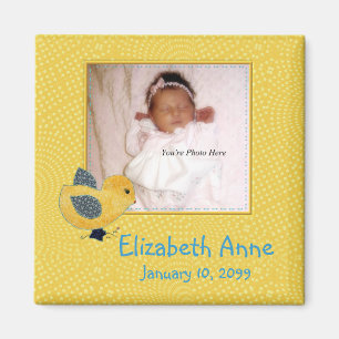 Íman Anúncio de nascimento de Pintinho de bebê amarel