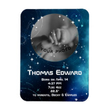 Anúncio de Nascimento do Espaço Exterior Azul Cele