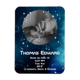 Íman Anúncio de Nascimento Espaço Sideral Azul Celestia