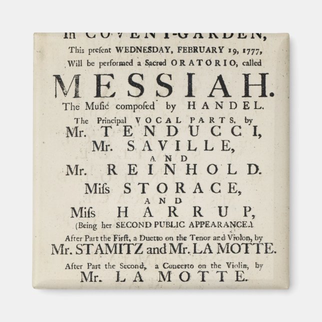 Íman Anúncio de playbill de uma performance (Frente)