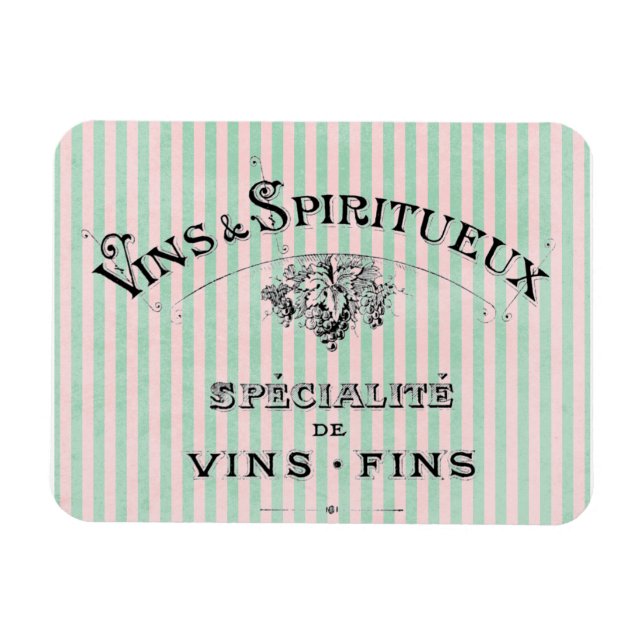 Íman Anúncio de Vinho Francês Antigo em Listras (Horizontal)