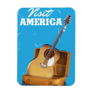 Íman Anúncio de violão acústico vintage