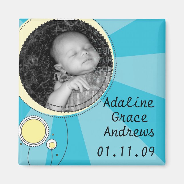 Íman Anúncio do bebê (Frente)