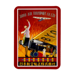 Íman Anúncio japonês da linha aérea do vintage