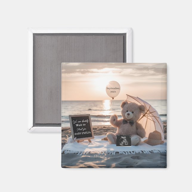 Íman Anúncio Mínimo de Gravidez Presente de Bebê Simple (Front/Back)