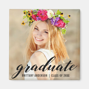 Íman Anúncio na moda moderno da foto da graduação