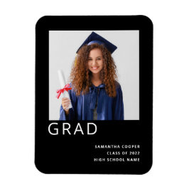 Íman Anúncio Preto para Graduação da Foto Simples 2022