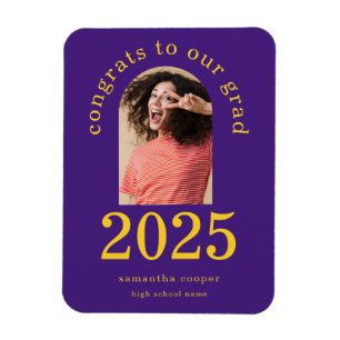 Íman Anúncio Roxo de Formando 2022 em Arch Modern