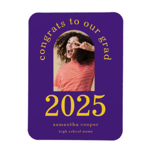 Íman Anúncio Roxo de Formando 2024 em Arch Modern