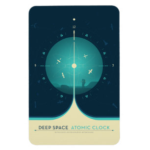 Íman Anúncio Sci-Fi, Relógio Atômica Azul, Espaço Profu
