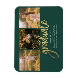 Íman Anúncio Verde de Graduação 2025 Fotos Script