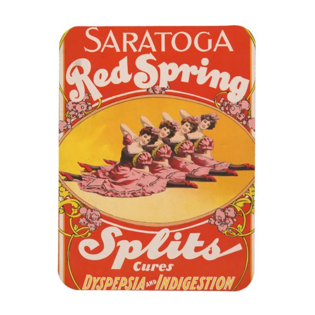 Íman Anúncio Vintage Para Frações De Primavera Vermelho (Vertical)