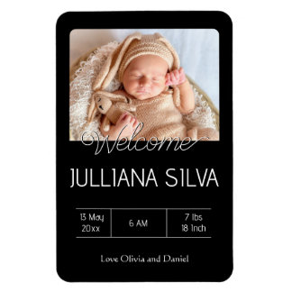 Íman anúncios de nascimento personalizados para bebês