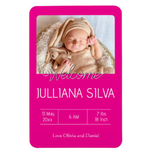 Íman anúncios de nascimento personalizados para bebês