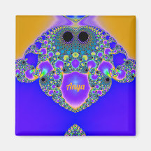 ANYA ~ Padrão Abstrato ~ Azul Púrpura Amarelo ~