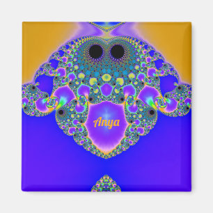 Íman ANYA ~ Padrão Abstrato ~ Azul Púrpura Amarelo ~