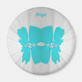 Íman ANYA ~ White e Aqua ~ Design impressionante