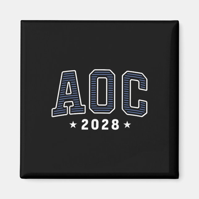 Íman Aoc 2028 Varsidade de pré-disquete simples (Frente)