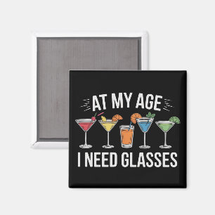 Íman Aos Meus Anos Preciso de Óculos Vinhos Alcool Engr