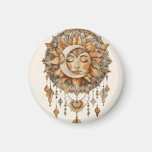 Íman Apanhador de Sonhos da Face Solar Dourada