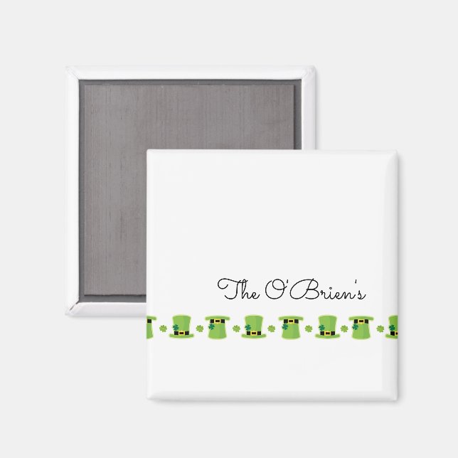 Íman Apelido irlandês Shamrocks Green Hats (Front/Back)