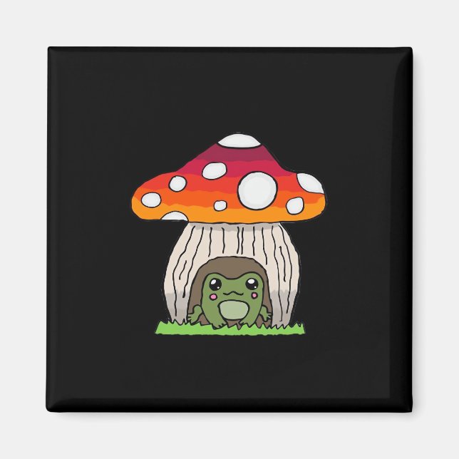 Íman Apelo Clássico Retro de Sapo Goblincore (Frente)