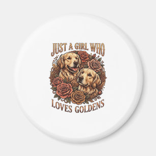 Íman Apenas Garota Que Ama Cachorro Golden Roses_1