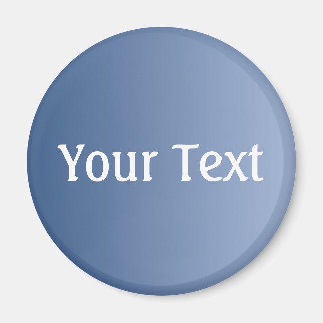 Íman APENAS gradações de COR azuis + seu texto (Frente)