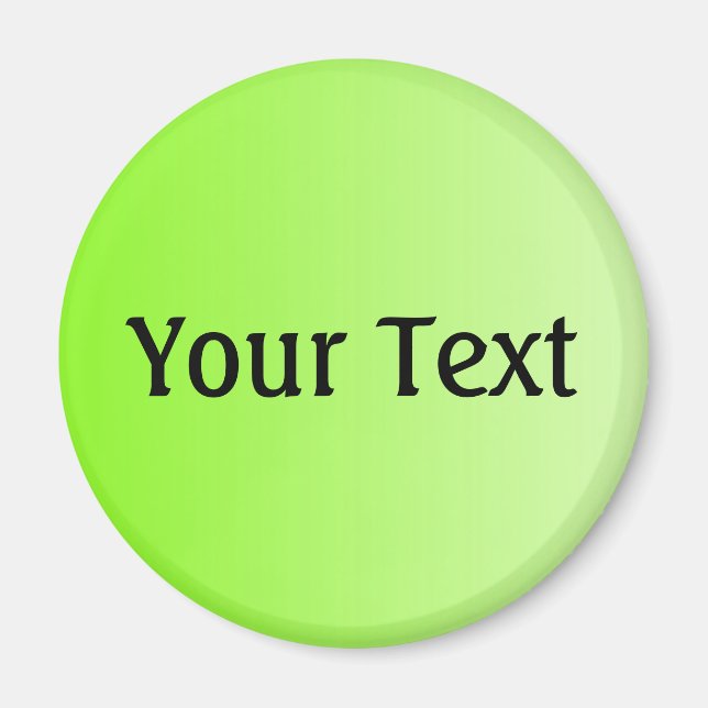 Íman APENAS gradações de COR verde neon + texto (Frente)