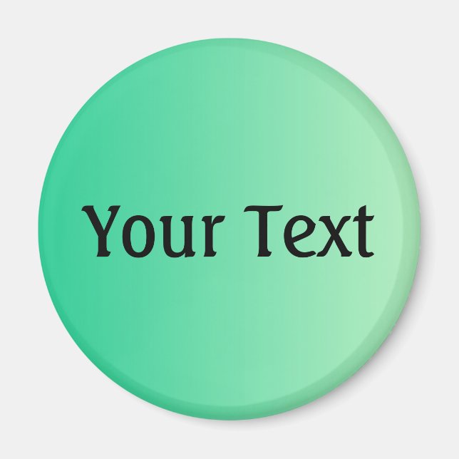 Íman APENAS gradientes de cor verde oceano + seu texto (Frente)