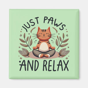 Íman Apenas patas e Gato de ioga relaxado