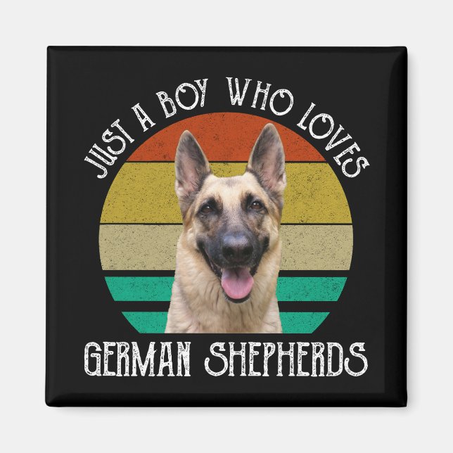 Íman Apenas Um Menino Que Adora German shepherd (Frente)