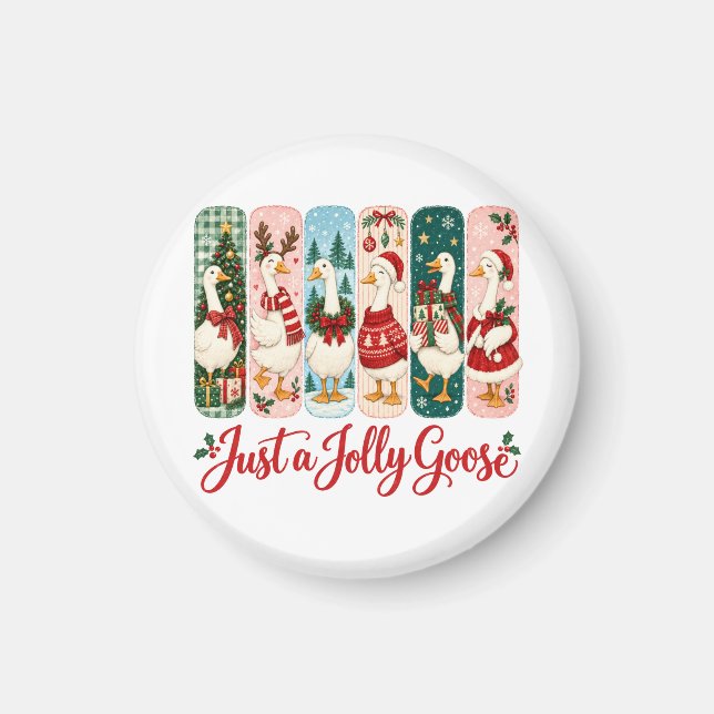 Íman Apenas um Natal de Ganso Alegre (Frente)