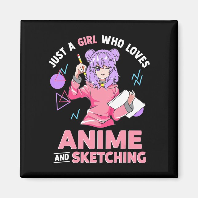 Íman Apenas uma garota que ama anime e esboça (Frente)