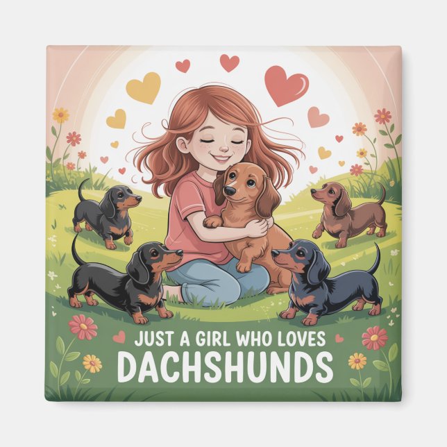 Íman Apenas Uma Garota Que Ama Dachshunds (Frente)