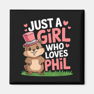 Íman Apenas Uma Garota Que Ama Phil Camiseta de Humor d
