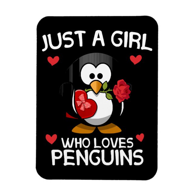 Íman Apenas uma Garota que Ama Pinguins (Vertical)