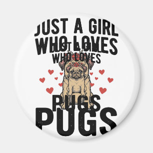 Íman Apenas Uma Garota Que Ama Pugs Camisa Vintage de C