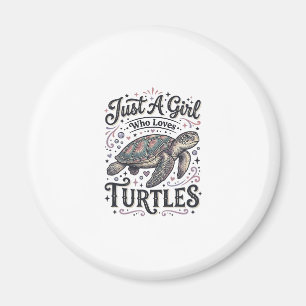 Íman Apenas Uma Garota Que Ama Tartarugas Camisa Vintag