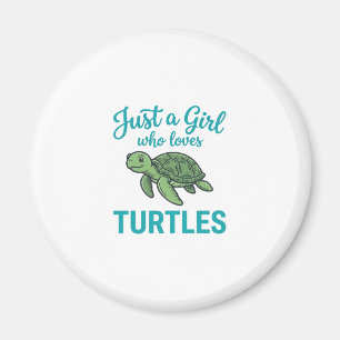 Íman Apenas uma Garota que Ama Tartarugas Camiseta Vint
