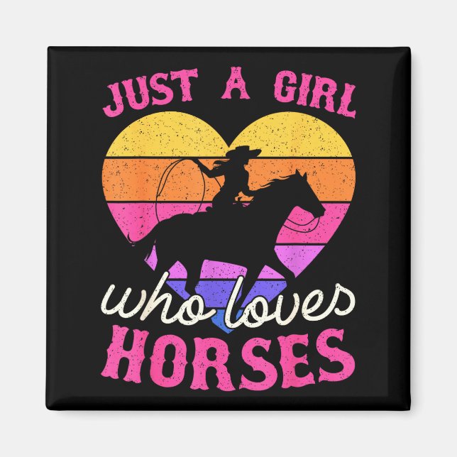 Íman Apenas Uma Menina Que Ama Cavalos Mulheres Vaqueir (Frente)
