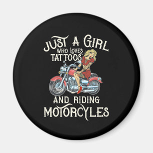 Íman Apenas Uma Menina Que Ama Motociclos Engraçada Art