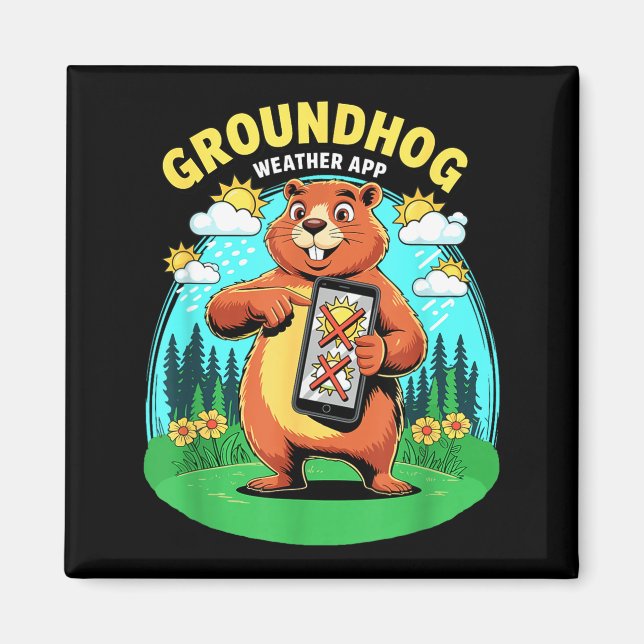Íman Aplicativo de Clima do Groundhog Previsão Divertid (Frente)