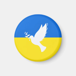 Íman Apoiar a Ucrânia Magnet Peace Dove Flag Ucraniano